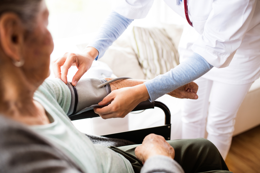 HealthVisitorAndASeniorWomanDuringHomeVisit - welltica.dk - Vejen til et bedre liv