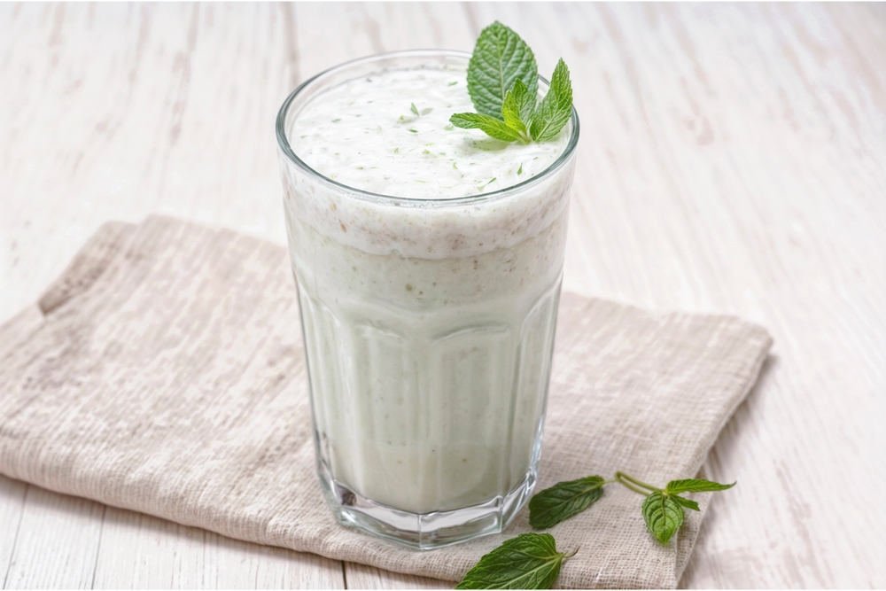 AGlassOfTurkishTraditionalDrinkAyranKefirOrButtermilk - welltica.dk - Vejen til et bedre liv