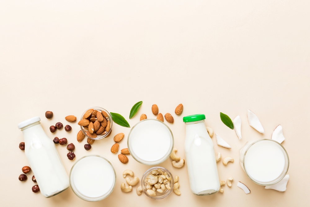 SetOrCollectionOfVariousVeganMilkAlmondCoconutCashew - welltica.dk - Vejen til et bedre liv